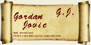 Gordan Jović vizit kartica